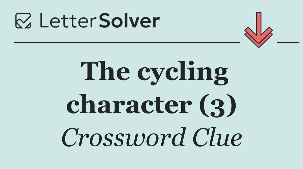 The cycling character (3)