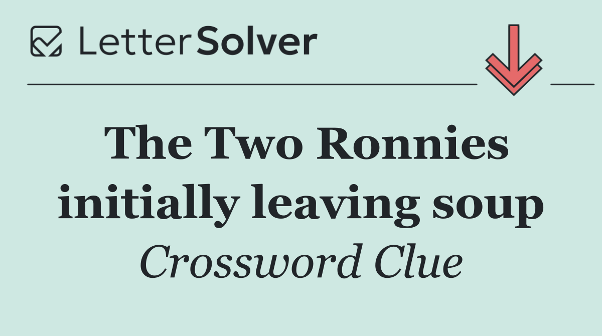 The Two Ronnies initially leaving soup