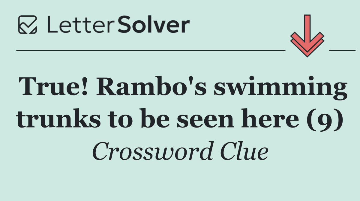 True! Rambo's swimming trunks to be seen here (9)