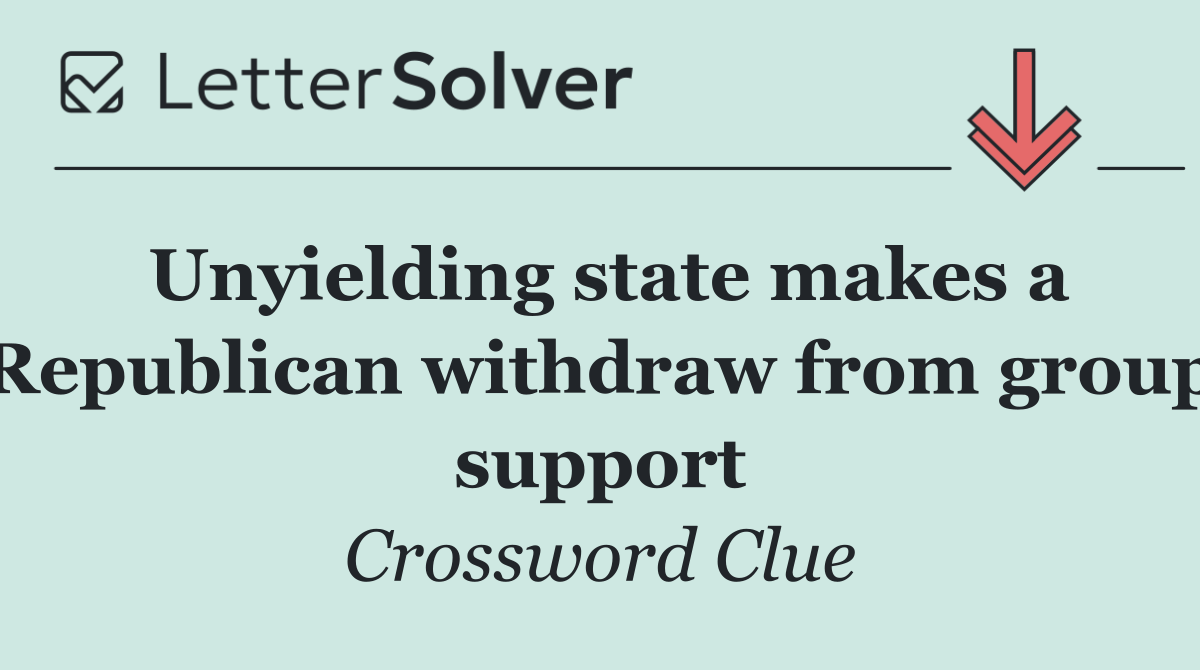 Unyielding state makes a Republican withdraw from group support