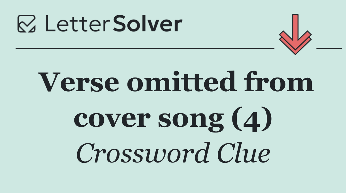 Verse omitted from cover song (4)