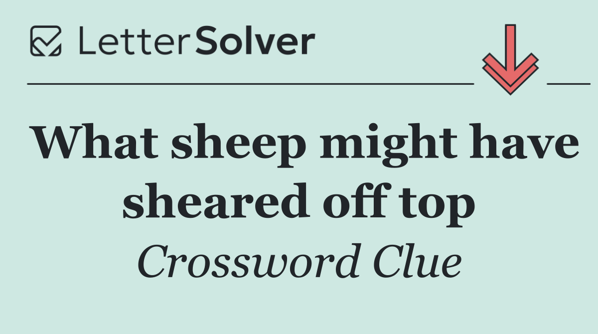 What sheep might have sheared off top