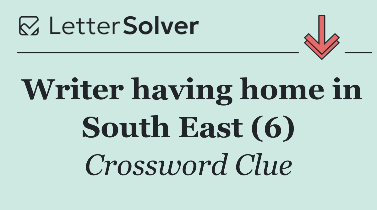 Writer having home in South East (6)