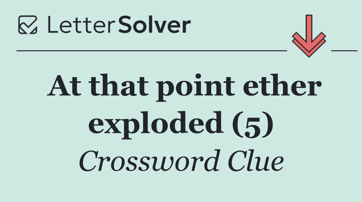 At that point ether exploded (5)