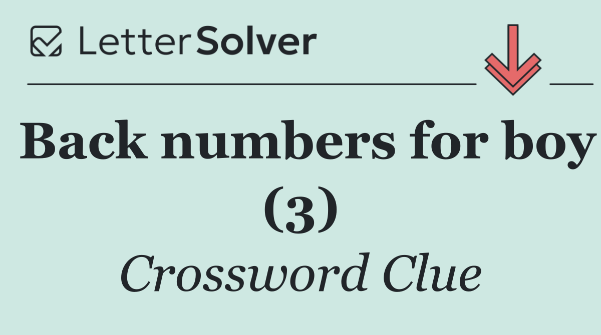 Back numbers for boy (3)
