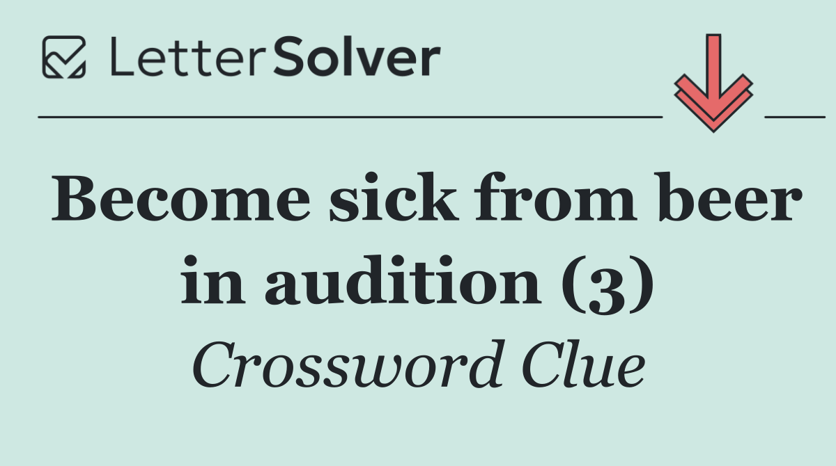 Become sick from beer in audition (3)