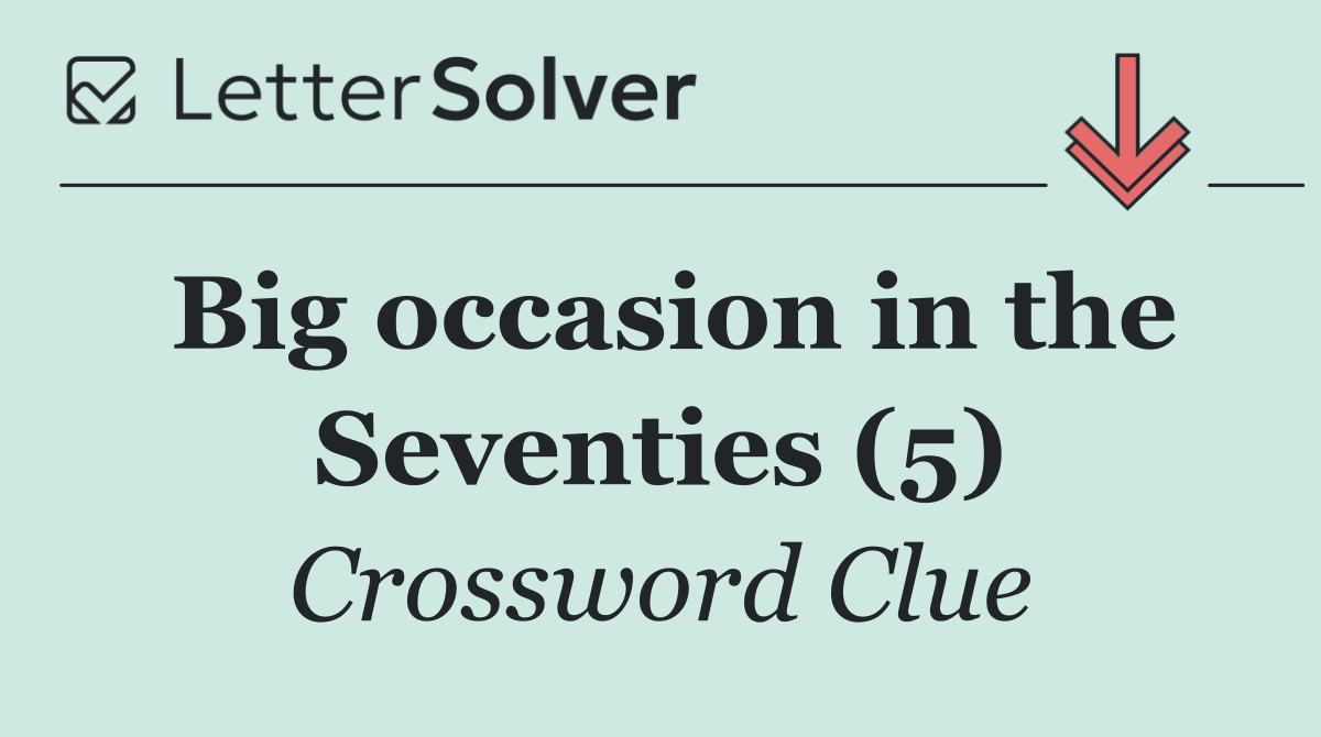 Big occasion in the Seventies (5)