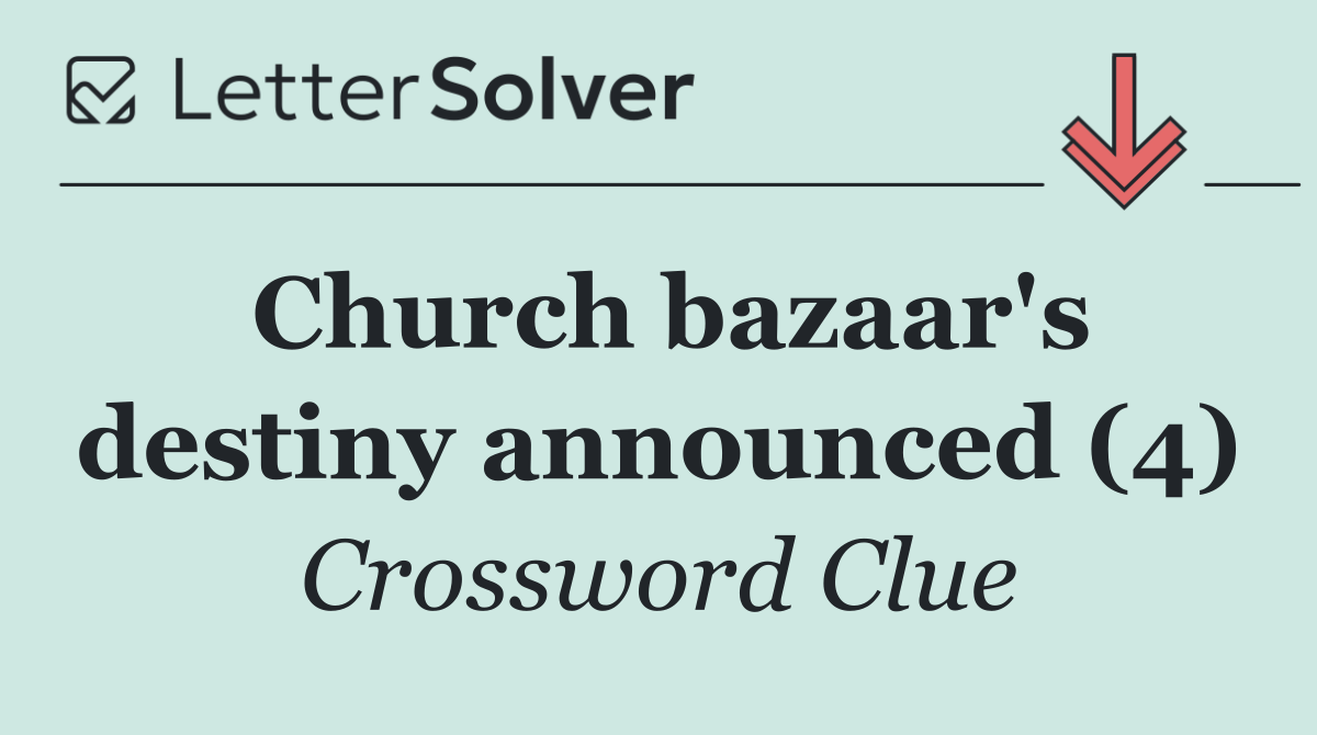 Church bazaar's destiny announced (4)