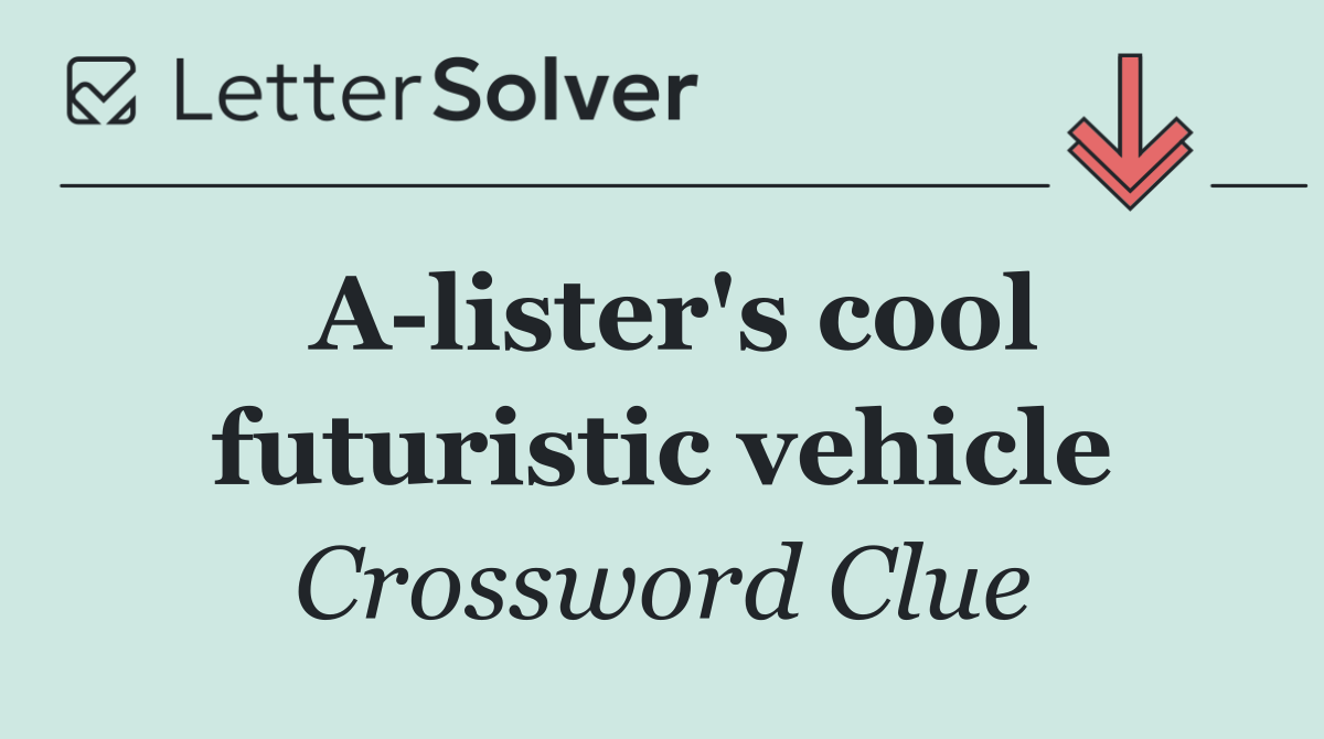 A lister's cool futuristic vehicle