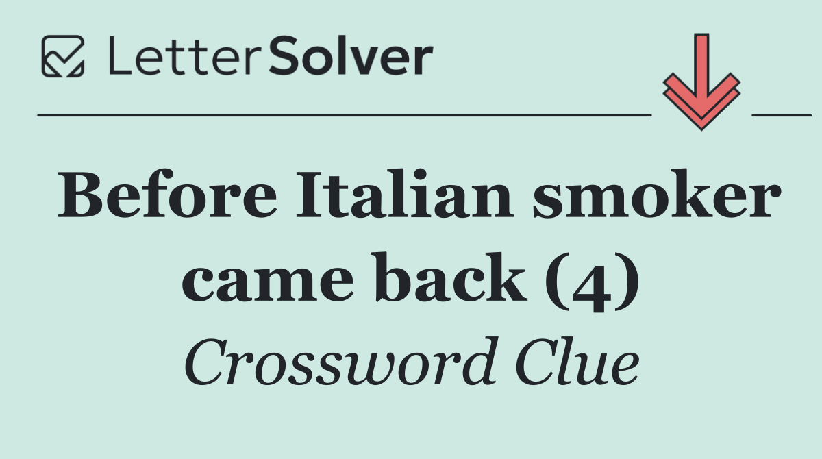 Before Italian smoker came back (4)