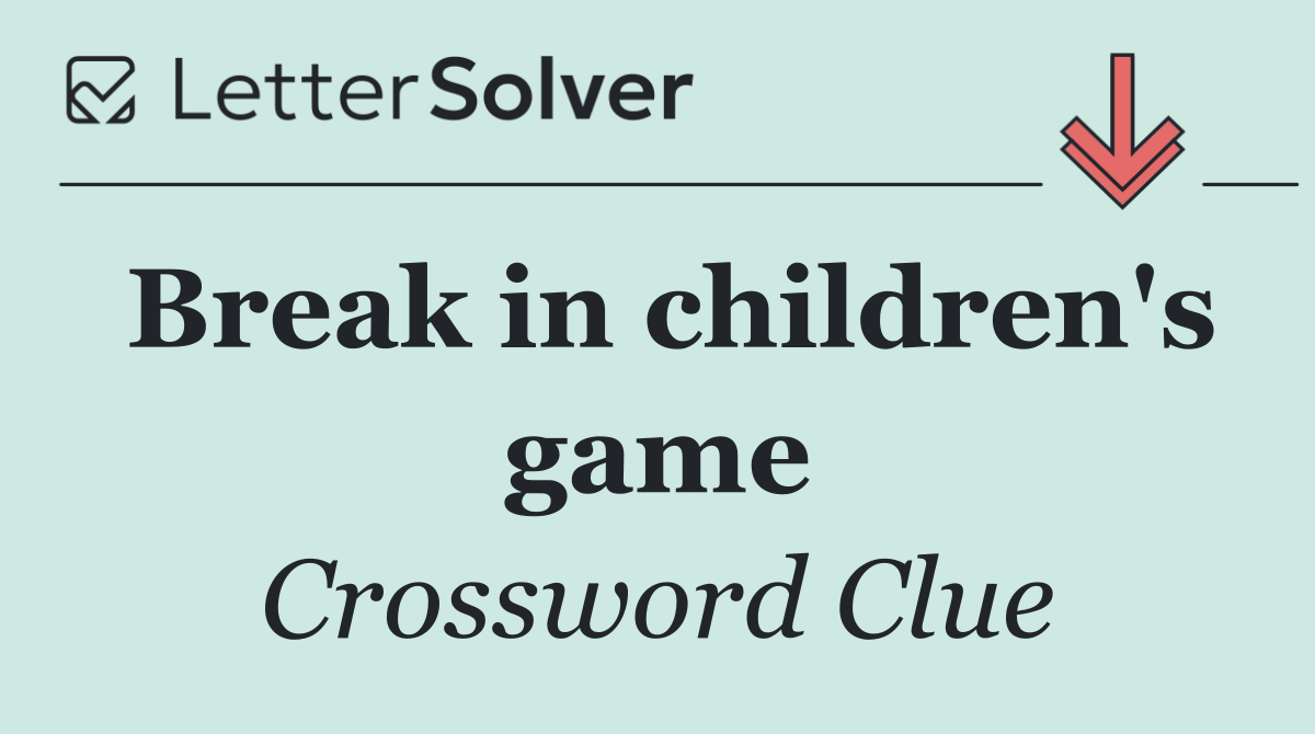 Break in children's game