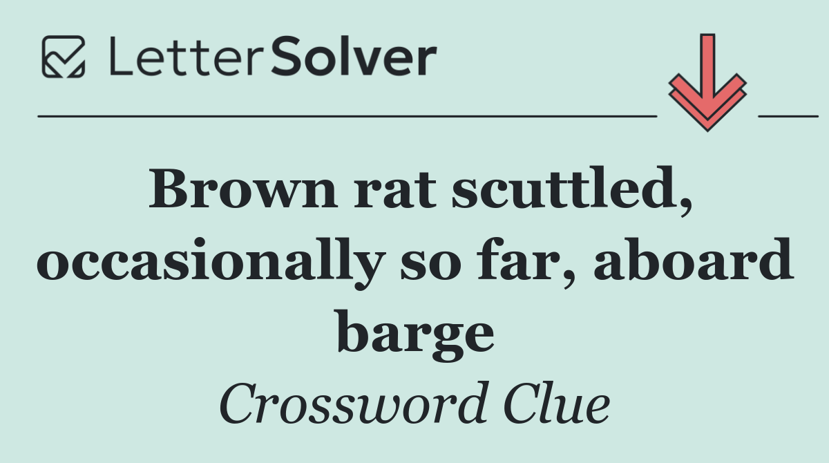 Brown rat scuttled, occasionally so far, aboard barge