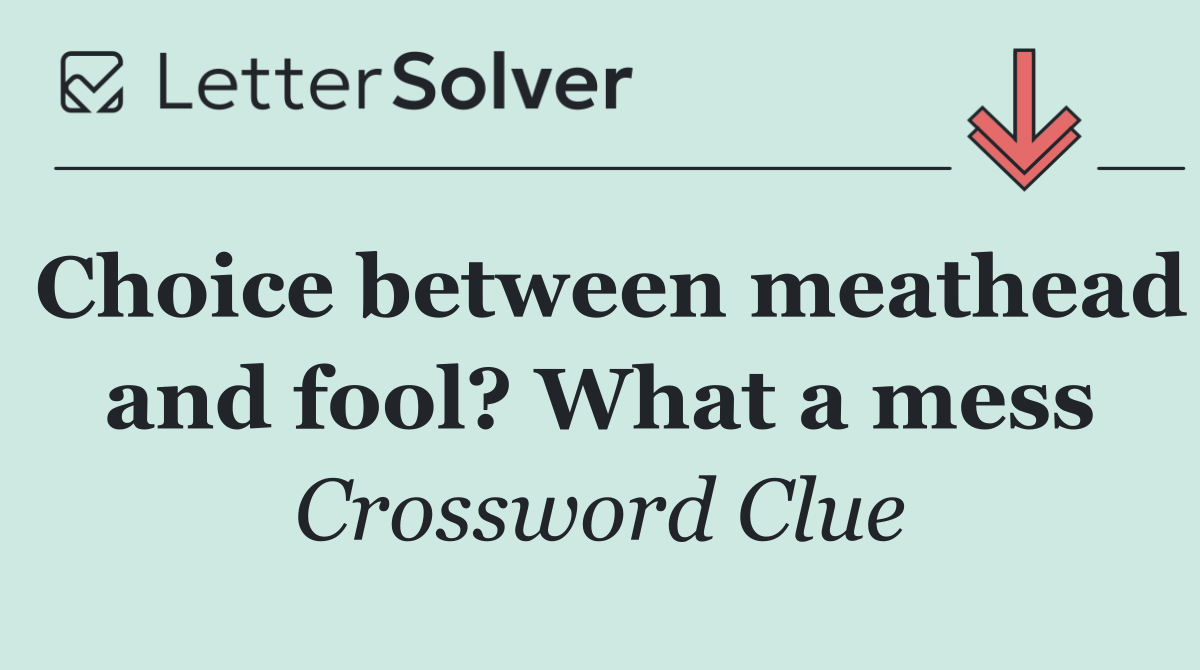 Choice between meathead and fool? What a mess
