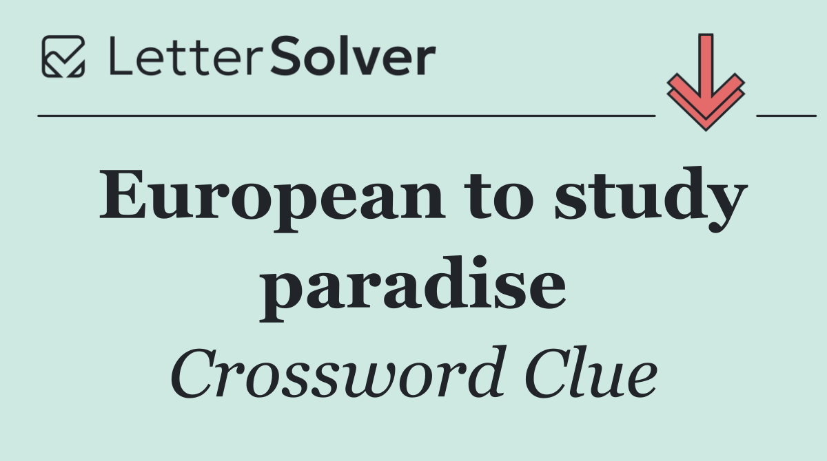 European to study paradise