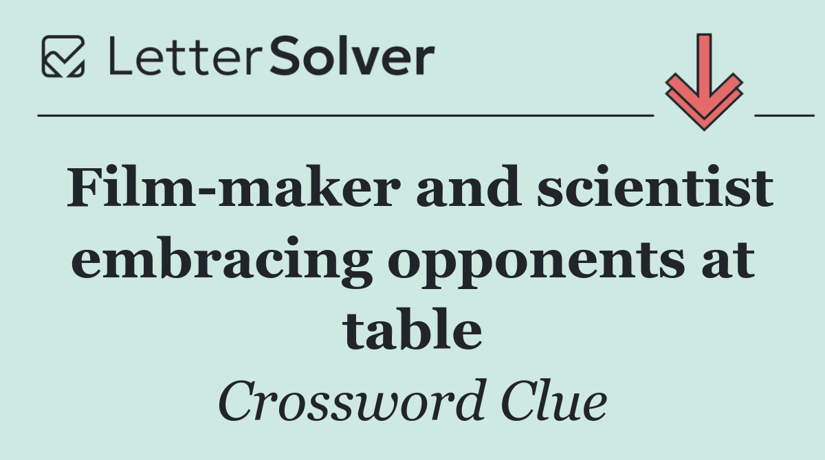 Film maker and scientist embracing opponents at table