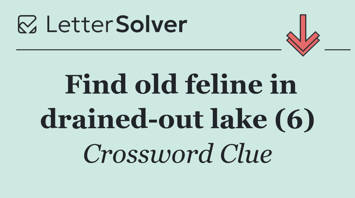 Find old feline in drained out lake (6)
