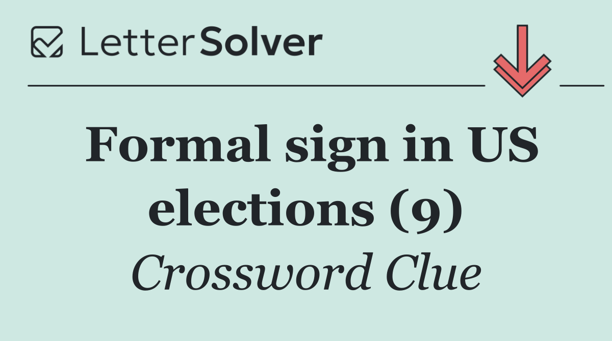 Formal sign in US elections (9)