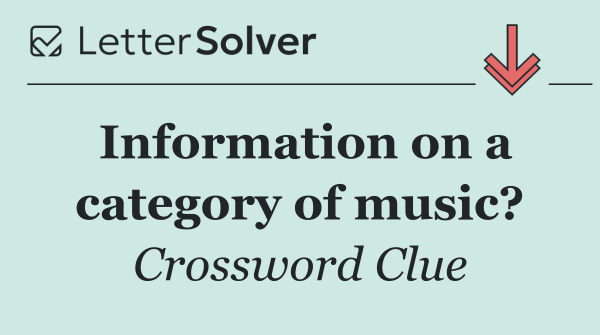 Information on a category of music?