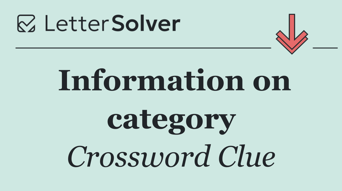 Information on category