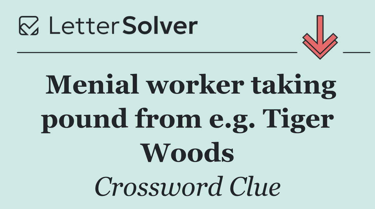 Menial worker taking pound from e.g. Tiger Woods