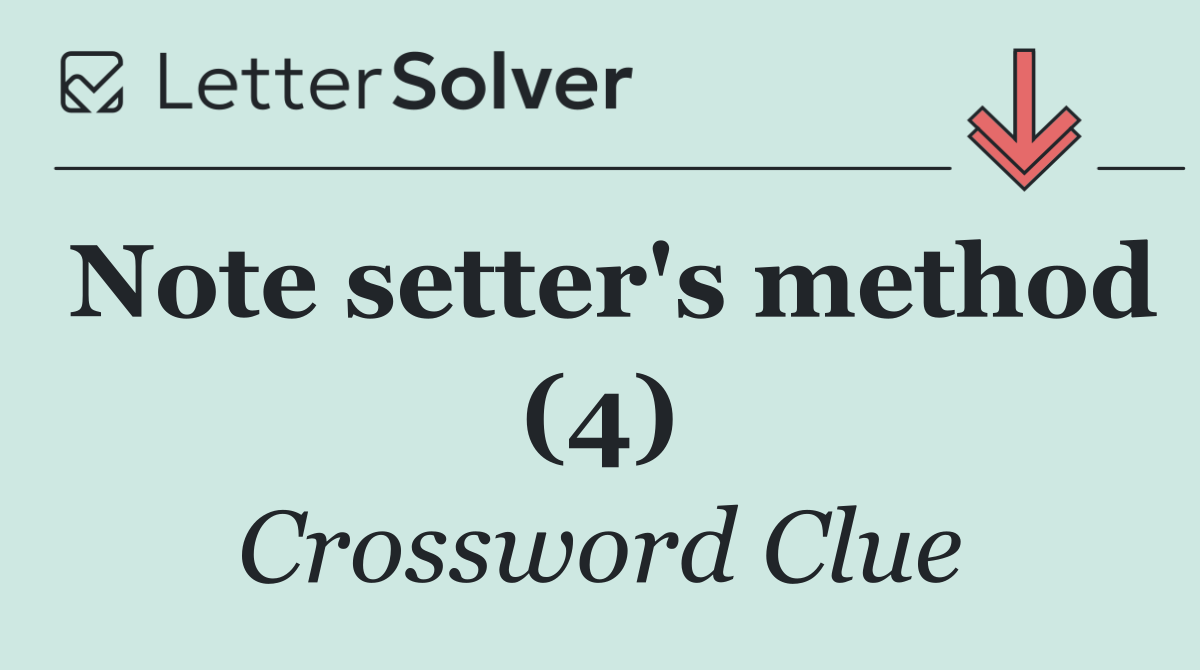 Note setter's method (4)
