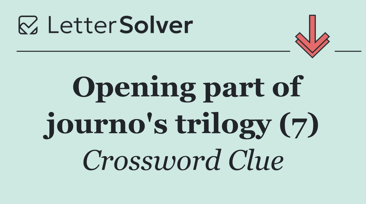 Opening part of journo's trilogy (7)