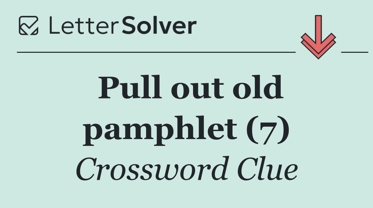 Pull out old pamphlet (7)