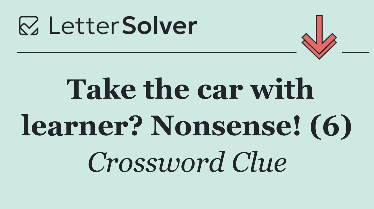 Take the car with learner? Nonsense! (6)