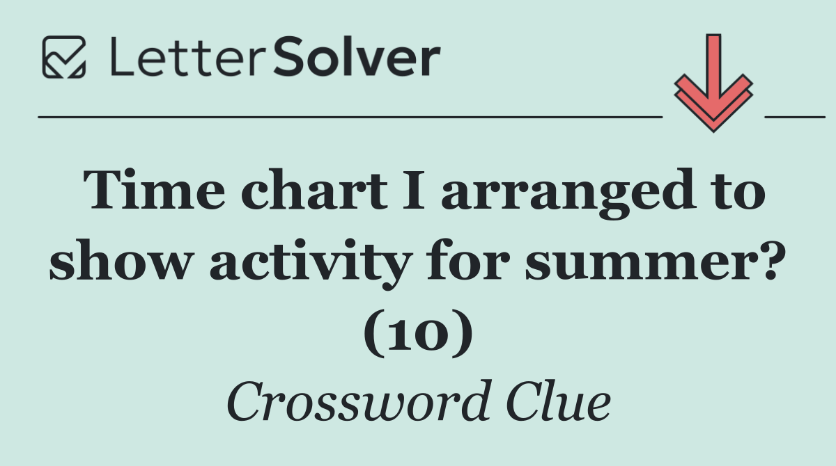 Time chart I arranged to show activity for summer? (10)