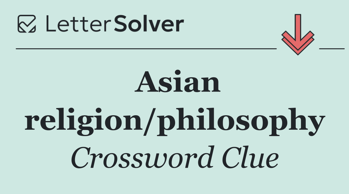 Asian religion/philosophy