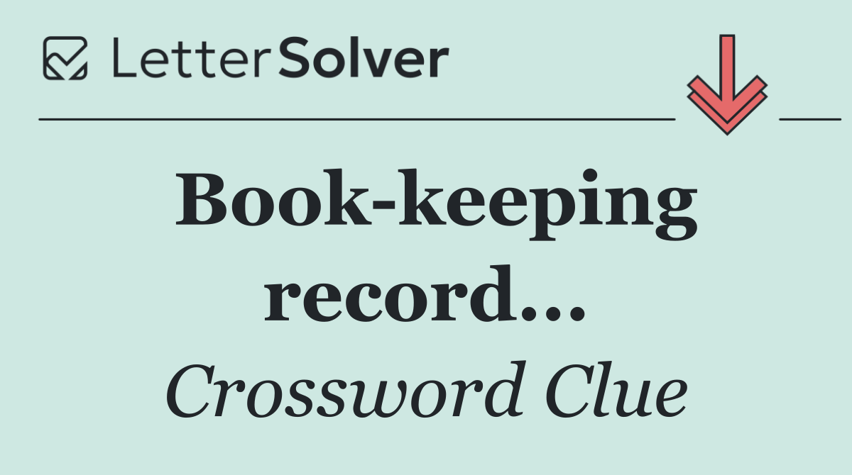 Book keeping record...