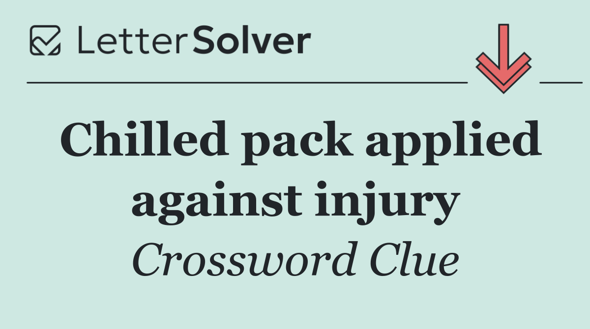 Chilled pack applied against injury
