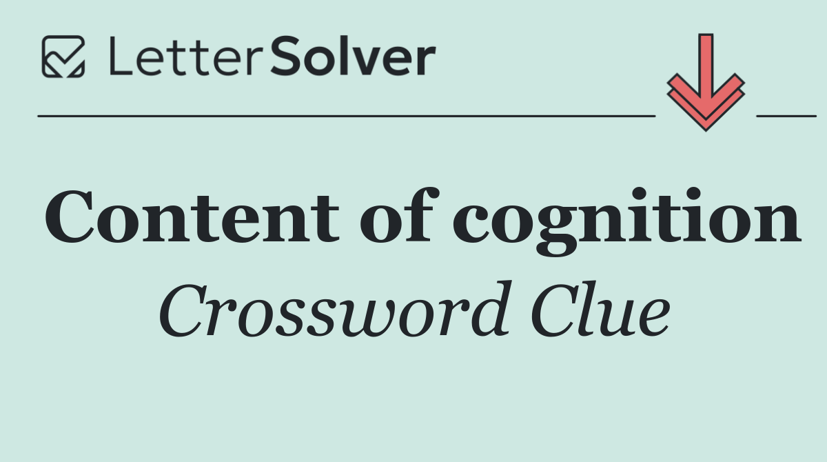 Content of cognition