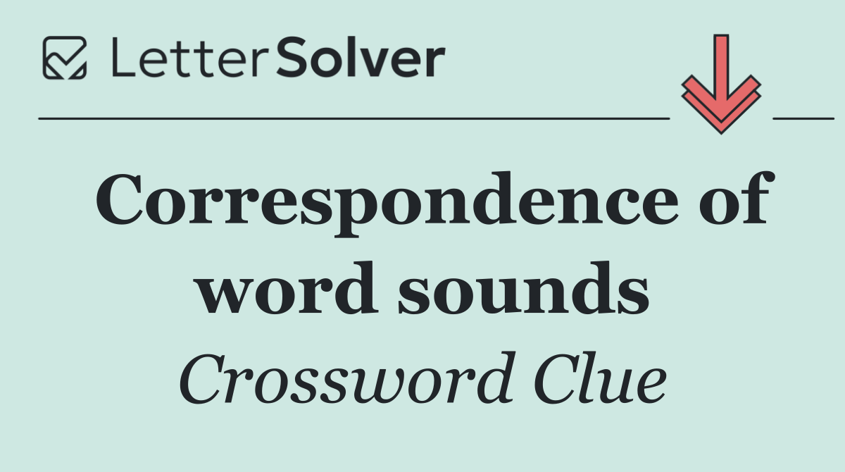 Correspondence of word sounds