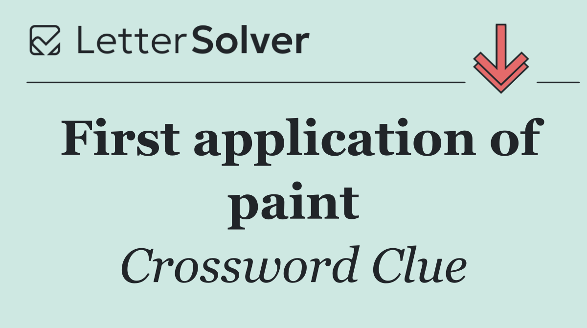 First application of paint