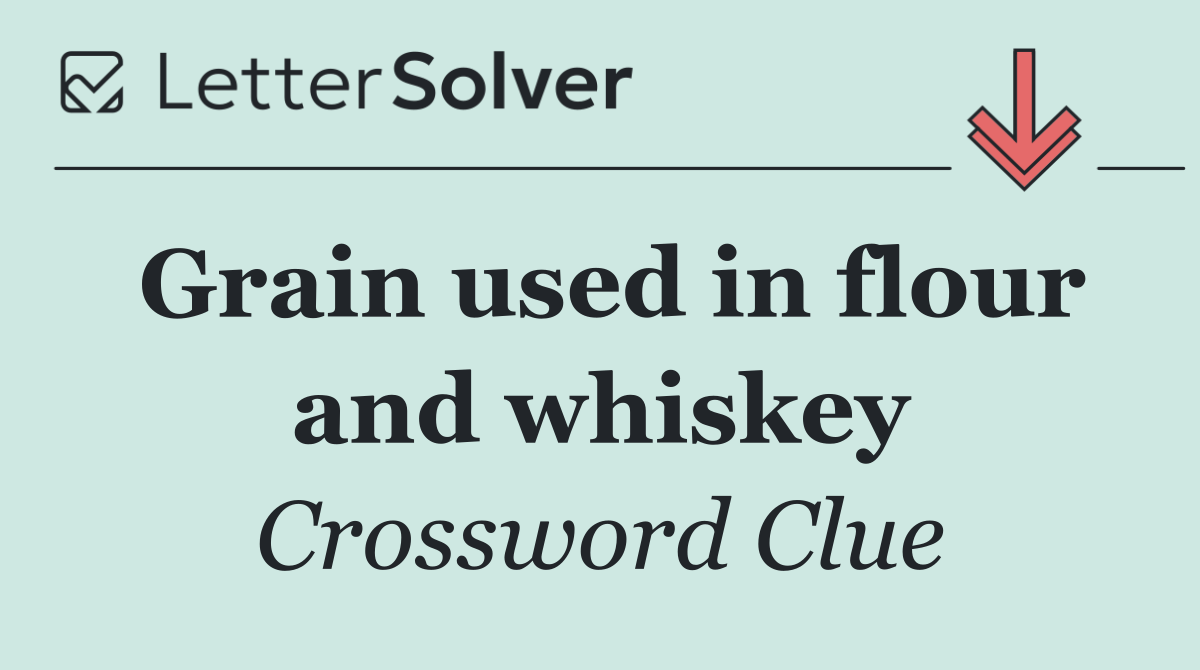 Grain used in flour and whiskey