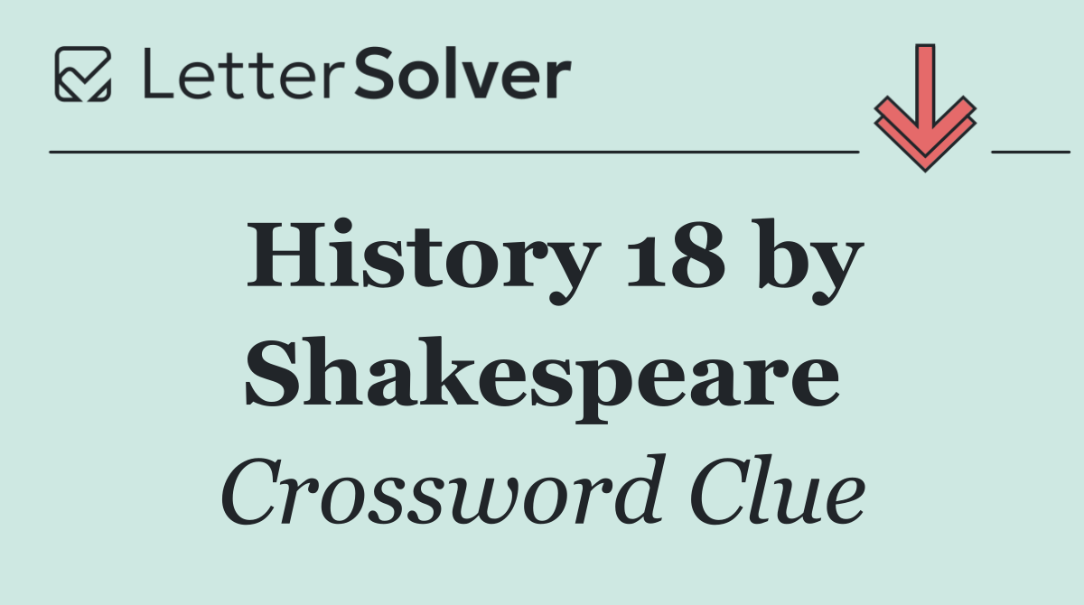 History 18 by Shakespeare