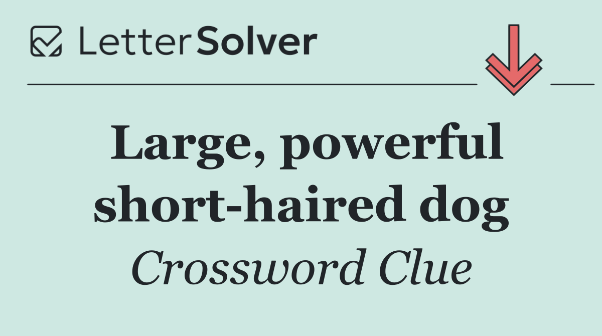Large, powerful short haired dog