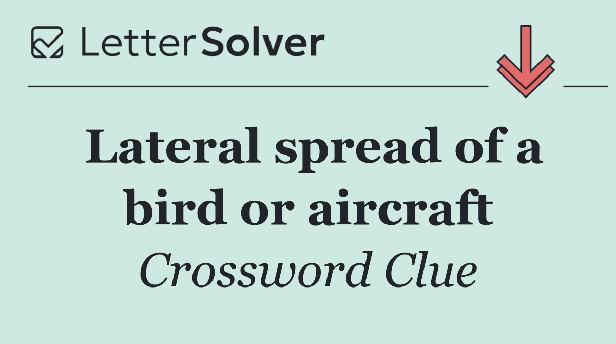 Lateral spread of a bird or aircraft