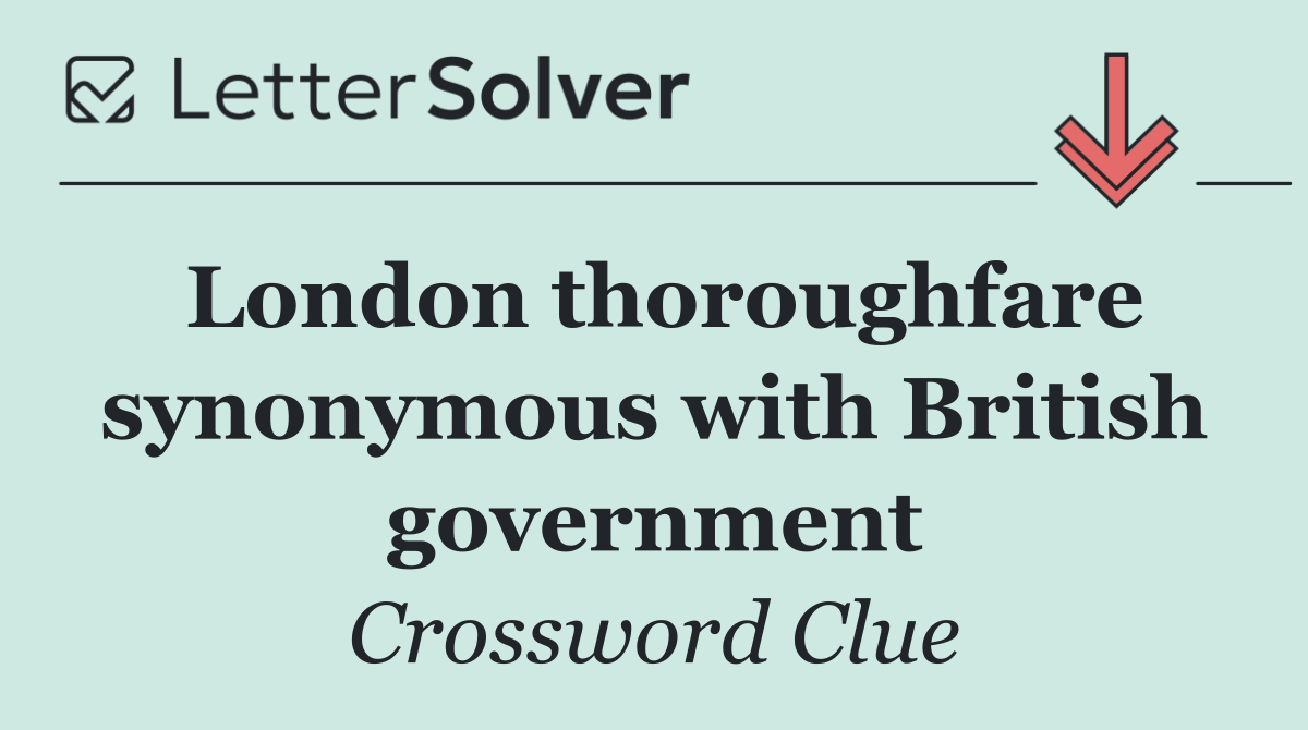 London thoroughfare synonymous with British government