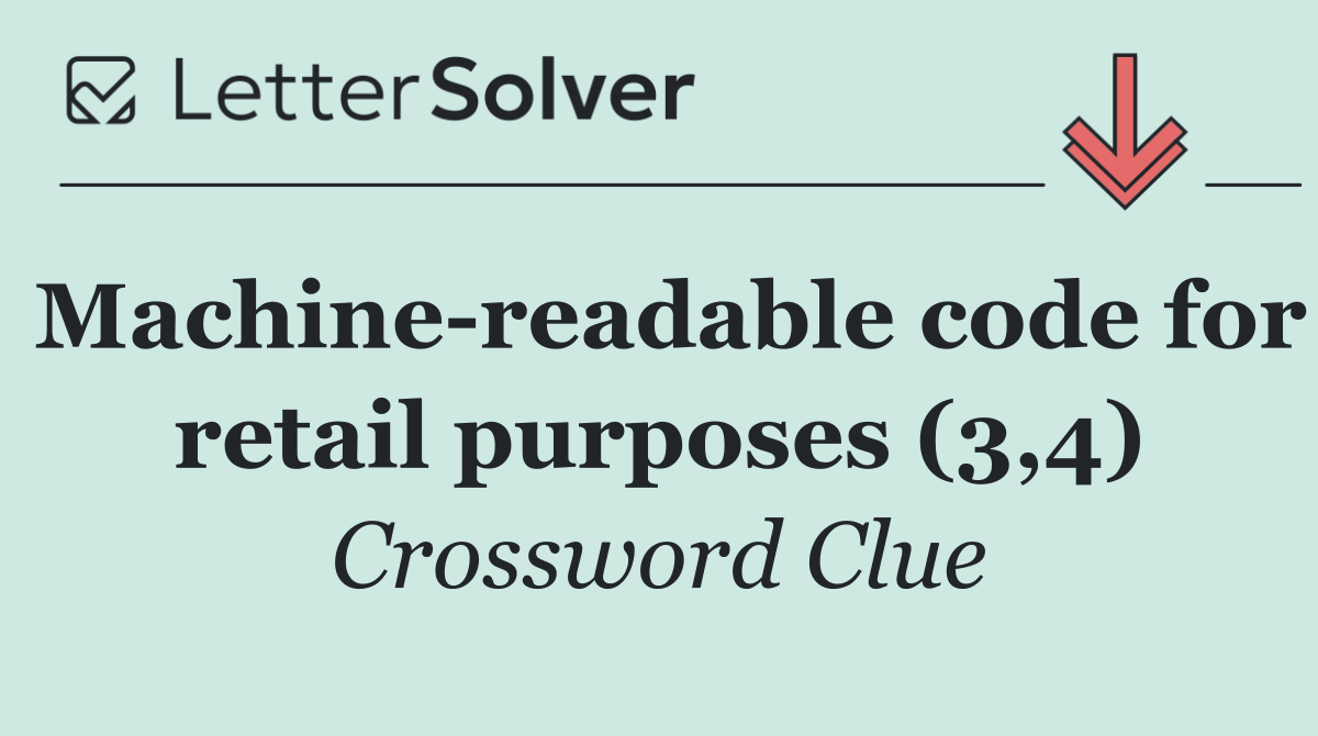 Machine readable code for retail purposes (3,4)