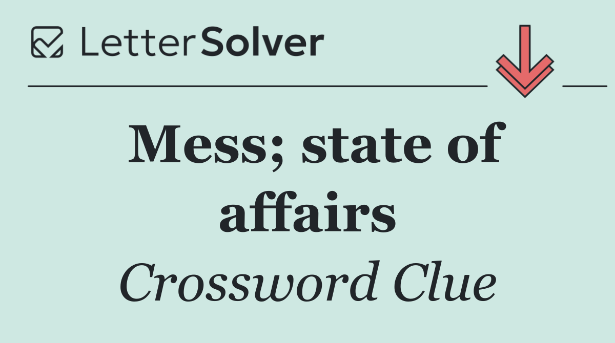 Mess; state of affairs
