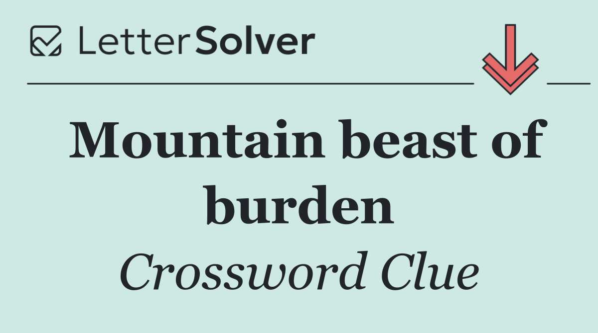 Mountain beast of burden