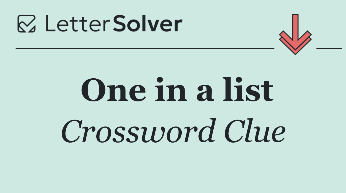 One in a list