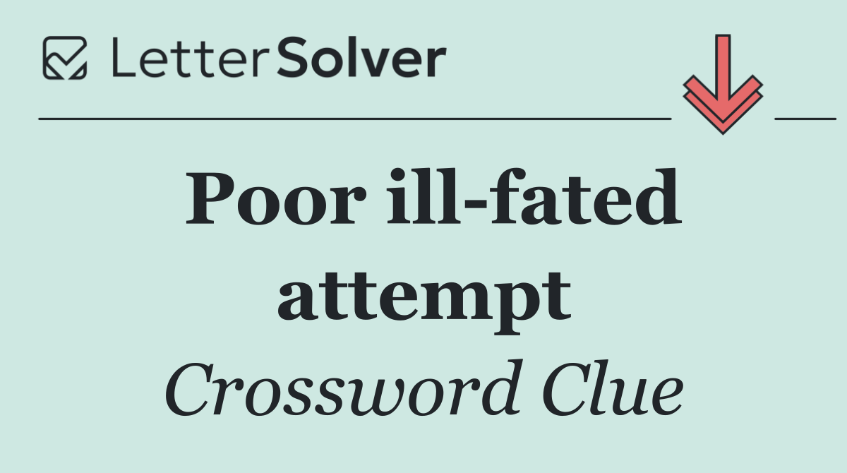 Poor ill fated attempt