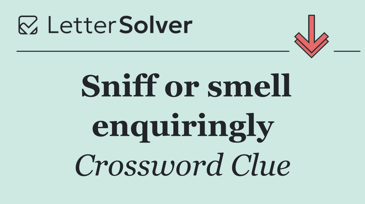 Sniff or smell enquiringly
