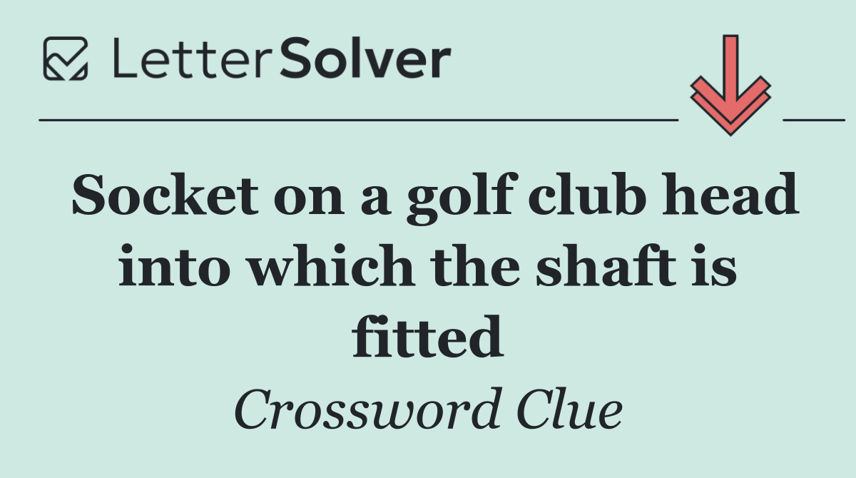 Socket on a golf club head into which the shaft is fitted