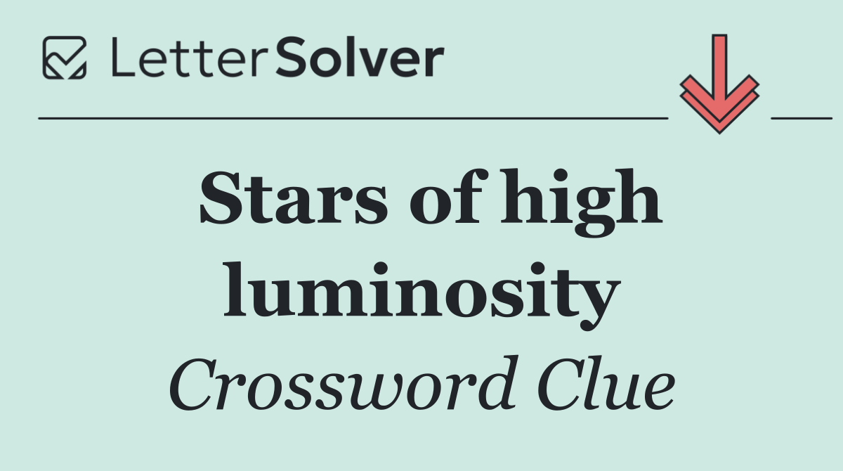 Stars of high luminosity