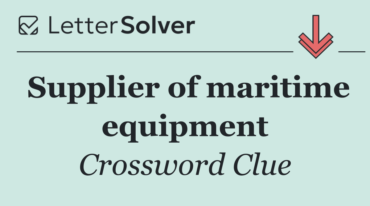 Supplier of maritime equipment