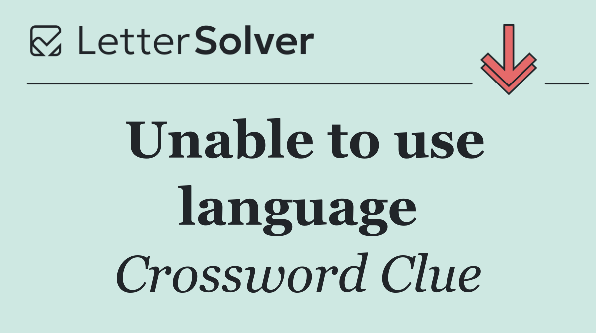 Unable to use language